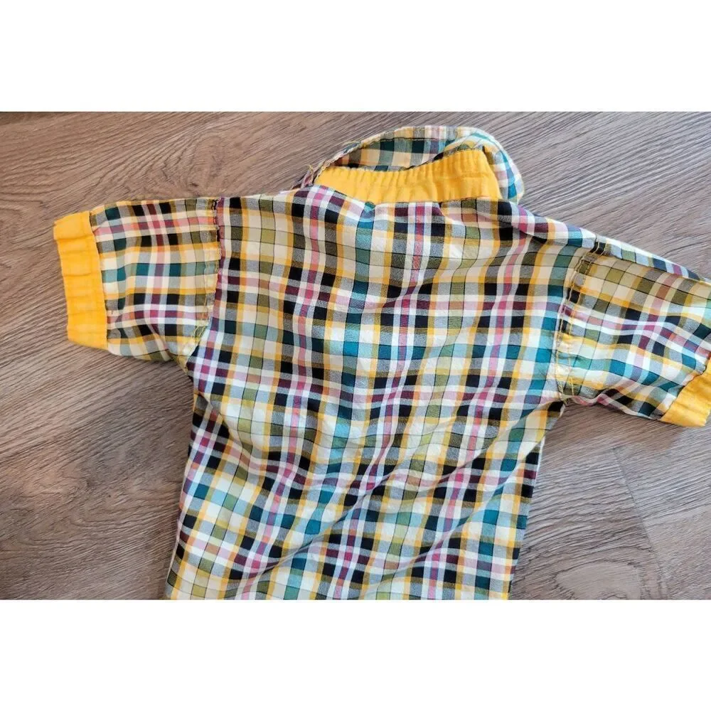 Vintage boys shirt retro plaid western small 12m
